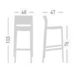 Taburete Bakhita Blanco H76 - Imagen 5