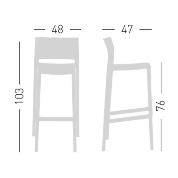 Taburete Bakhita Blanco H76 - Imagen 5
