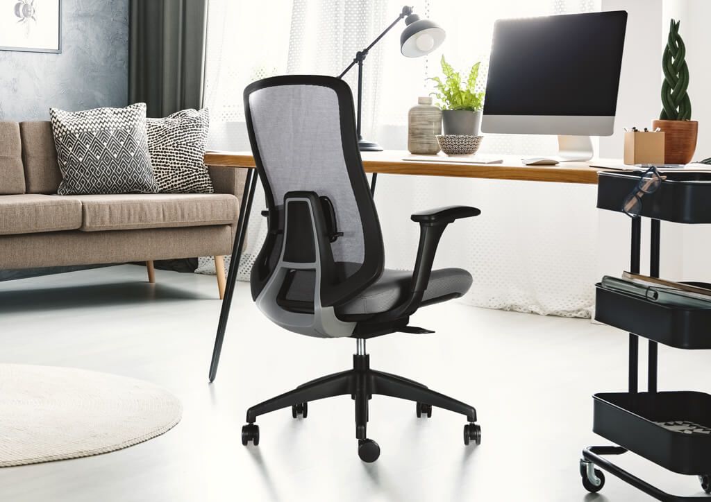 Silla Escritorio Allegra Tapizada Gris