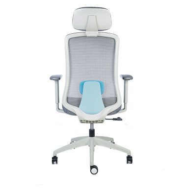 silla escritorio Diva gris con cabecero apoyo azul 5