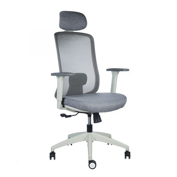 silla escritorio Diva gris con cabecero apoyo verde 2