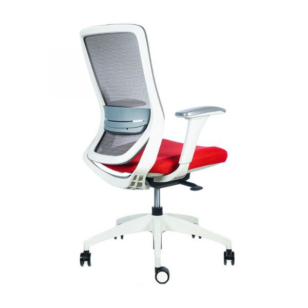 silla escritorio twist blanca rojo 4
