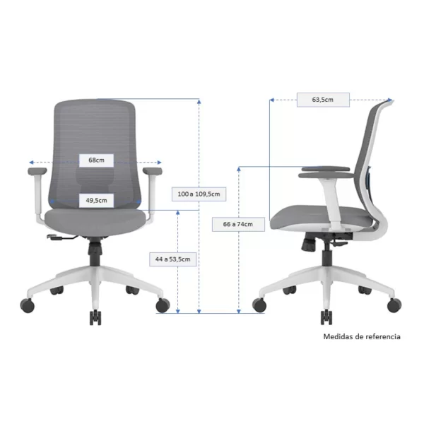 Silla Escritorio Diva Gris - Imagen 5
