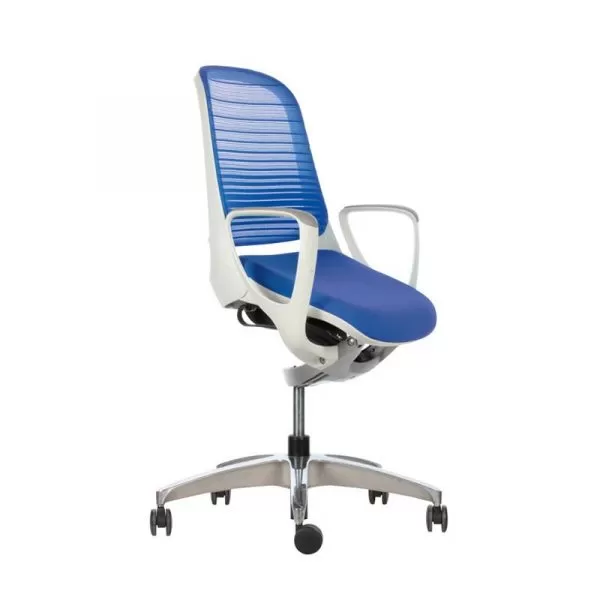 Silla Ergonómica Luce Blanca-Azul - Imagen 2