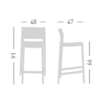 Taburete Bakhita Blanco H66 - Imagen 5
