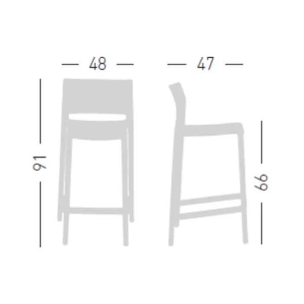 Taburete Bakhita Blanco H66 - Imagen 5