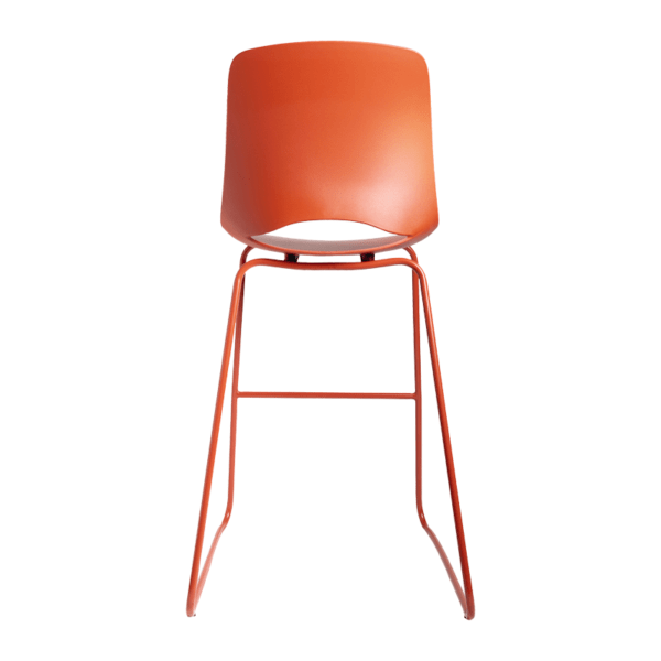 Taburete Bali Rojo Base Trineo - Imagen 5