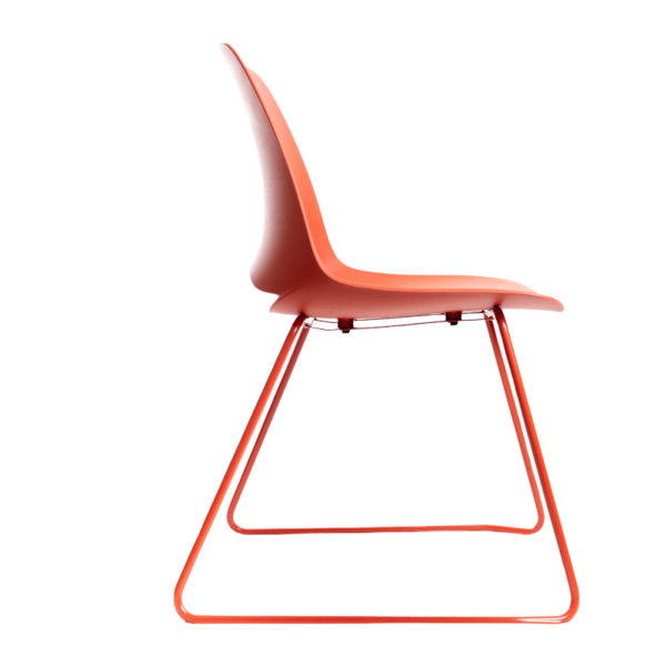 Silla Bali Roja Coral Base Trineo - Imagen 3