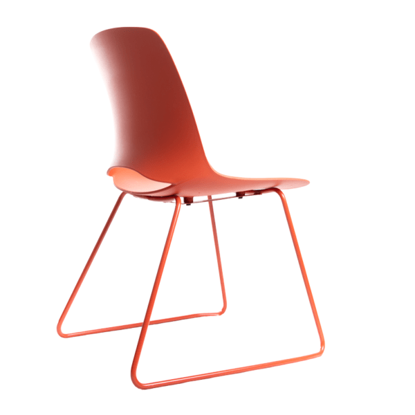 Silla Bali Roja Coral Base Trineo - Imagen 4