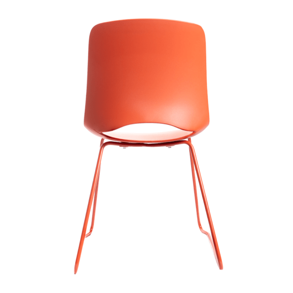 Silla Bali Roja Coral Base Trineo - Imagen 5