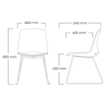 Silla Bali Blanca Base Trineo - Imagen 7