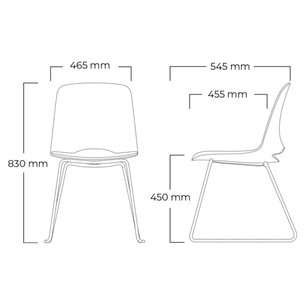 Silla Bali Blanca Base Trineo - Imagen 7