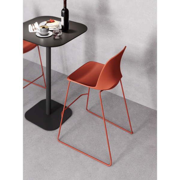 Taburete Bali Rojo Base Trineo - Imagen 8