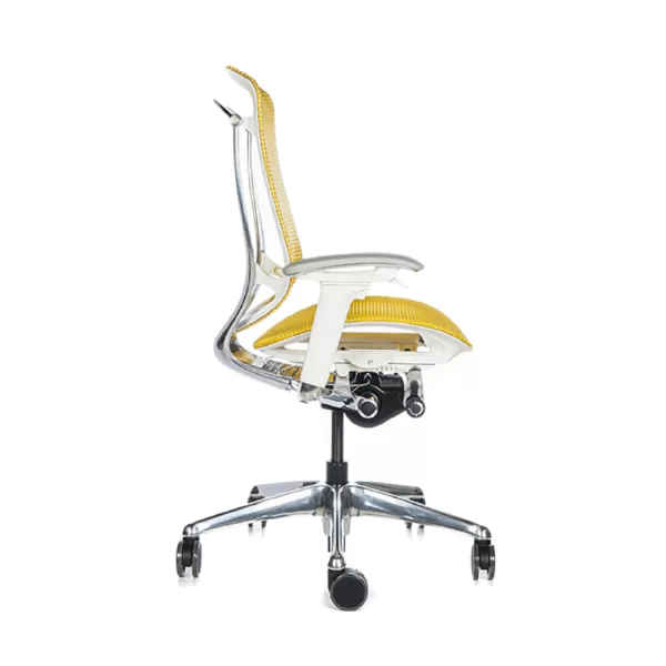 Contessa Seconda Amarilla Estructura Cromada Silla Ergonómica - Imagen 3